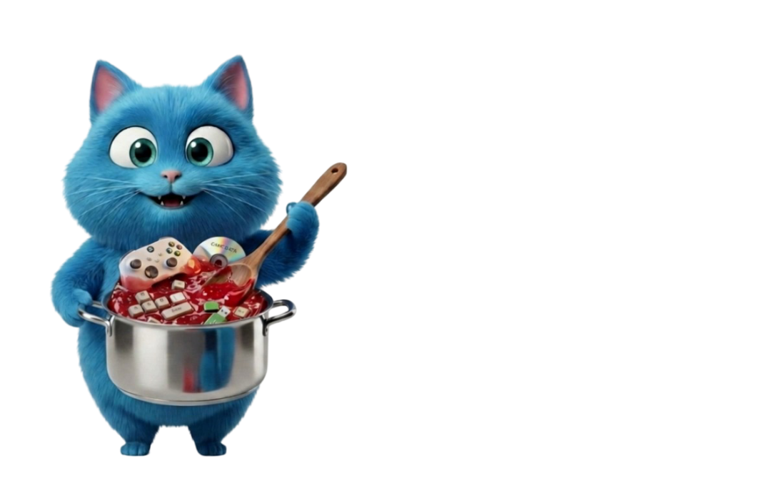 Кот-повар с кастрюлей